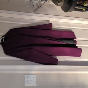 Kate Spade Saturday Purple Wool Fencing Coat Size Medium